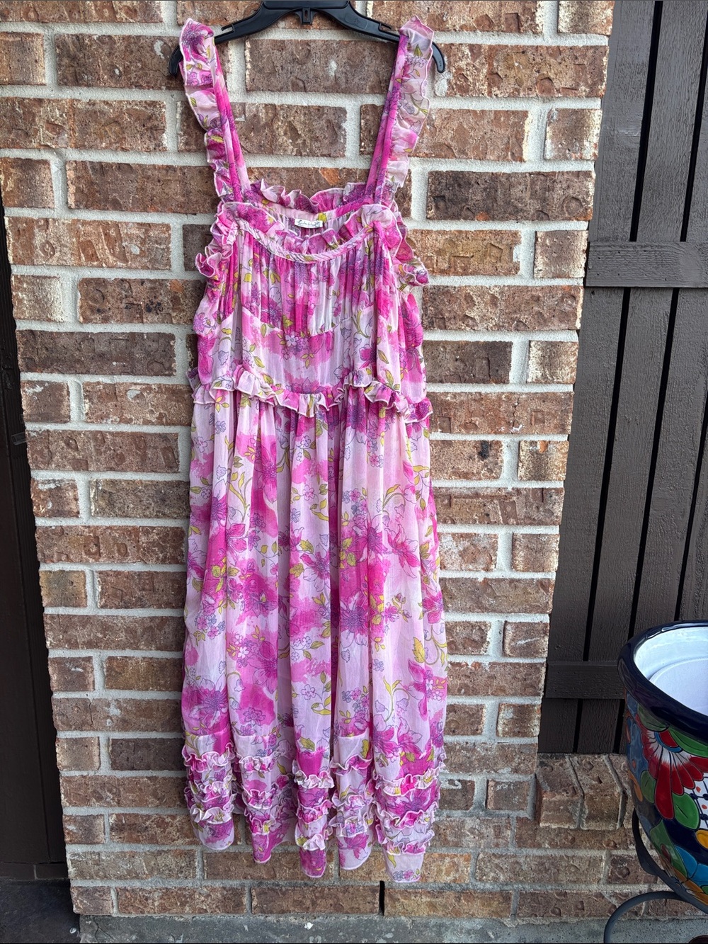 Intimately Free people moon phate Pink Floral Ruffle Sundress